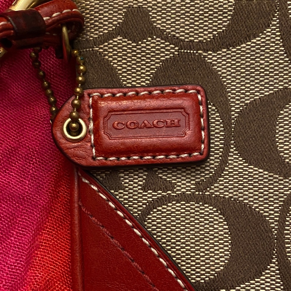 Coach Signature Monogram Wristlet & Cherry Bag Charm | Rare Combo Is Lovely - Picture 9 of 9